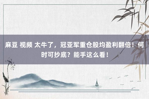 麻豆 视频 太牛了，冠亚军重仓股均盈利翻倍！何时可抄底？能手这么看！