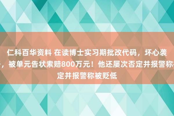 仁科百华资料 在读博士实习期批改代码，坏心袭击模子，被单元告状索赔800万元！他还屡次否定并报警称被贬低