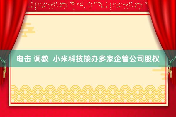 电击 调教  小米科技接办多家企管公司股权