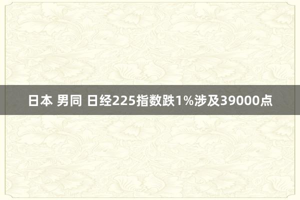 日本 男同 日经225指数跌1%涉及39000点